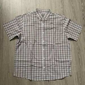 Denver Hayes Brown and White Plaid Casual Shirt